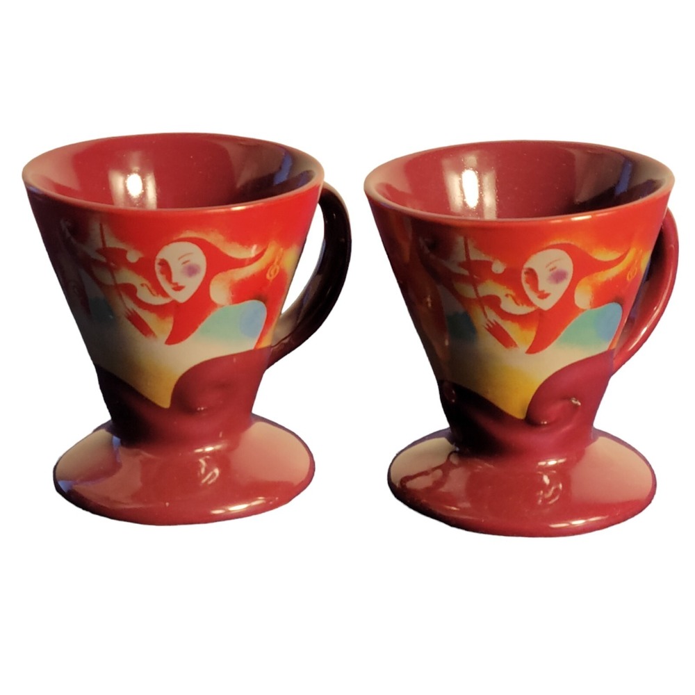 Frangelico Liqueur Expresso Coffe Mugs Harlequin Musician Linda Frichtel 1999